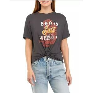 Boots Sass & Whiskey XL tie front Cowgirl Shirt Loose fit TRUE CRAFT